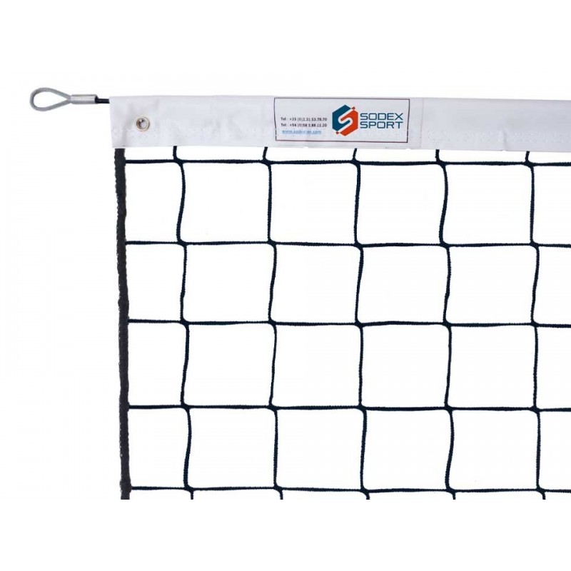 Filet de volley-ball tressé 3,5mm, sans noeud, Tension par cable en acier galvanisé (l'unité)
