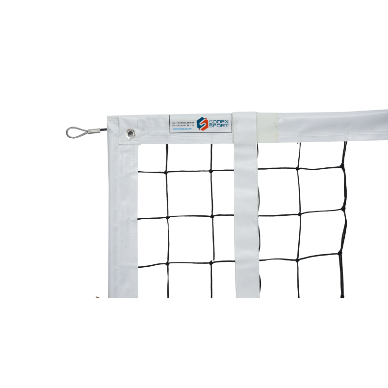 Filet de volley-ball tressé 3mm, Tension par cable en acier galvanisé, FIVB (l'unité)